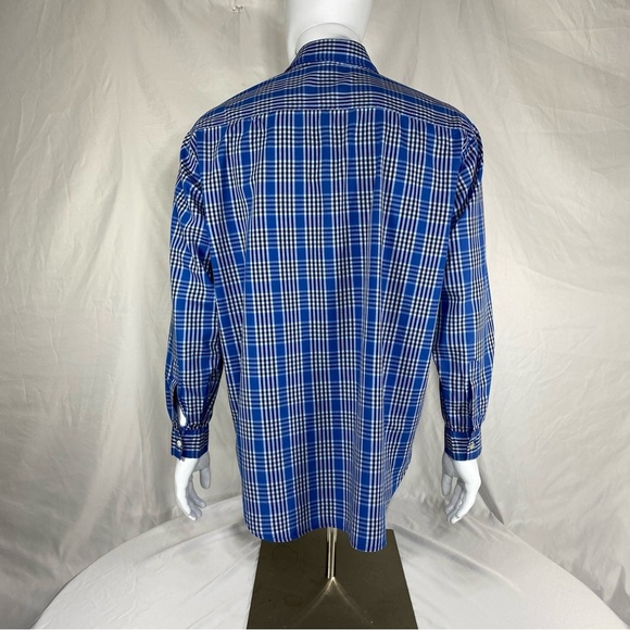 Pepe Jeans London Men’s 90’s Vintage Blue Plaid Long Sleeve Button Down - Picture 3 of 6